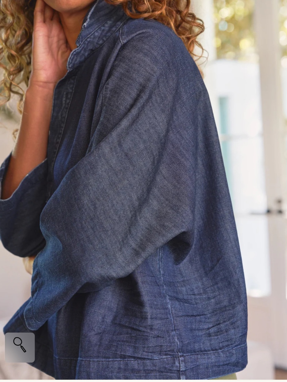 Frank & Eileen Gabi Popover Shirt in Denim Vintage Indigo Wash - Picture 2 of 10